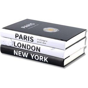 3 Pieces Fashion Decorative Book,Hardcover Modern Decorative Book Stack,Fashion